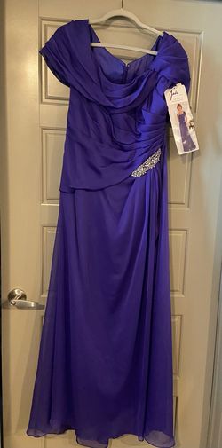 Jade by Jasmine Purple Size 14 Military Floor Length A-line Dress on Queenly