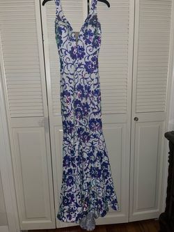 Jovani Multicolor Size 2 Floral Floor Length Mermaid Dress on Queenly