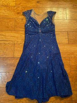 Custom Blue Size 0 Black Tie Cocktail Dress on Queenly
