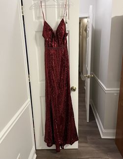 Faviana Red Size 2 Shiny Military Prom Straight Dress on Queenly