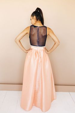 Style D16208-1 ABBIE Soieblu Pink Size 4 Peach Tall Height Satin Wedding Guest A-line Dress on Queenly