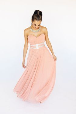 Style 183753 Alberto Makali Pink Size 8 Jewelled Sweetheart Coral Straight Dress on Queenly