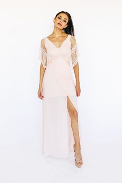 Style D16861 Soieblu Light Pink Size 6 Sequin Sorority Formal Side slit Dress on Queenly