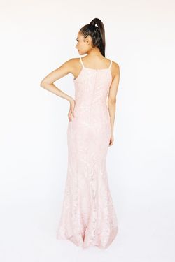 Style 8431-1 Minuet Pink Size 10 Black Tie Lace Side slit Dress on Queenly