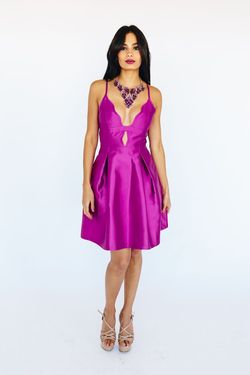 Style GISELE Minuet Purple Size 10 Silk Tall Height Cocktail Dress on Queenly