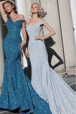Jovani Blue Size 14 Floor Length Mermaid Dress on Queenly