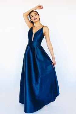 Style D16471 Soieblu Blue Size 6 Spaghetti Strap Tall Height A-line Dress on Queenly
