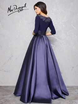 Style 80682D Mac Duggal Blue Size 8 Tall Height Black Tie Ball gown on Queenly