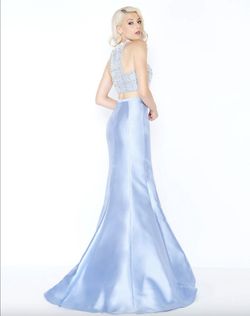Style 66432 Mac Duggal Blue Size 2 Floor Length Black Tie Mermaid Dress on Queenly