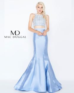Style 66432 Mac Duggal Blue Size 2 Pageant Mermaid Dress on Queenly