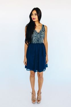 Style 7598 Minuet Blue Size 10 Navy Cocktail Dress on Queenly