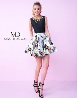 Style 30483 Mac Duggal Black Size 4 Tall Height Midi Cocktail Dress on Queenly