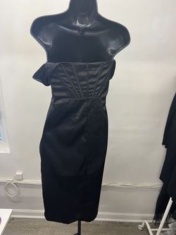 Style 12312 Mckenzie Rae Black Size 10 Midi Cocktail Dress on Queenly