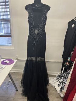 Style 3336 Alberto Makali Black Size 4 3336 Floor Length Pageant Mermaid Dress on Queenly