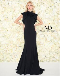Style 2014 Mac Duggal Black Size 6 Military Floor Length Mermaid Dress on Queenly