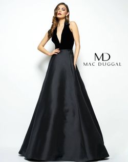 Style 80585 Mac Duggal Black Size 6 Floor Length Pageant Tall Height A-line Dress on Queenly