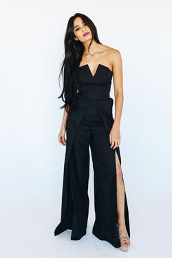 Style LJP3323 Luxxel Black Size 10 Floor Length Tall Height Jumpsuit Dress on Queenly