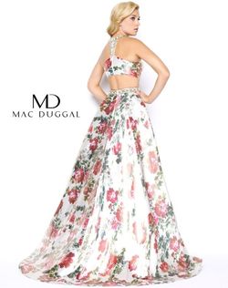Style 66036M Mac Duggal White Size 6 Pageant Floral A-line Dress on Queenly