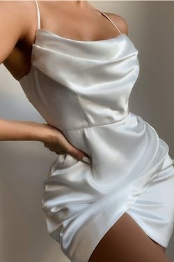 Style NN2005 Nookie White Size 8 Silk Ivory Bridal Shower Euphoria Cocktail Dress on Queenly
