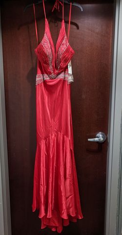 Style 6446 Rachel Allen/Party time Formals Red Size 10 Floor Length Mermaid Dress on Queenly