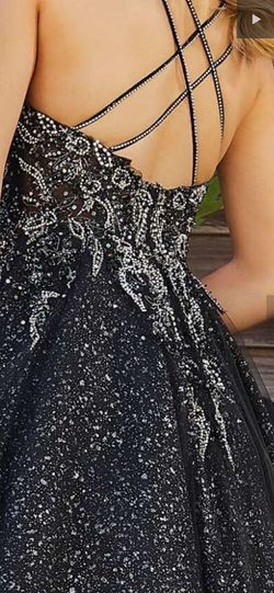 MoriLee Black Tie Size 24 Spaghetti Strap Floor Length Ball gown on Queenly