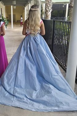 Fernando Wong Blue Size 2 Free Shipping Prom Floor Length Pageant Ball gown on Queenly