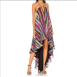 Michael Costello Multicolor Size 0 High Low Straight Dress on Queenly