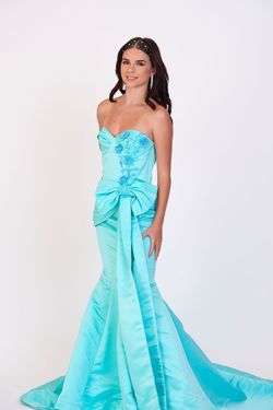 YDC Blue Size 0 Floor Length Black Tie Mermaid Dress on Queenly