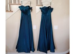 Style Teal Blue Satin Off the shoulder Ball Gown Bicici & Coty Royal Blue Size 4 Wedding Guest Pageant A-line Dress on Queenly