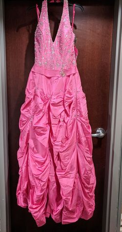 Style 8428 MoriLee Pink Size 10 Prom Tall Height Ball gown on Queenly