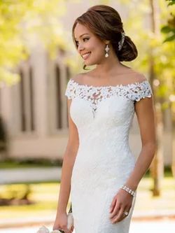 Stella York White Size 10 Short Height 50 Off Wedding Lace Mermaid Dress on Queenly