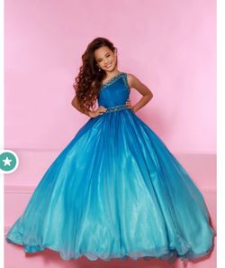 Johnathan Kayne Blue Size 0 Girls Size Floor Length Ball gown on Queenly