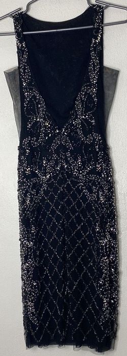 Jovani Black Size 8 Cut Out Plunge Floor Length Cocktail Dress on Queenly