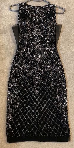 Jovani Black Size 8 Cut Out Plunge Floor Length Cocktail Dress on Queenly