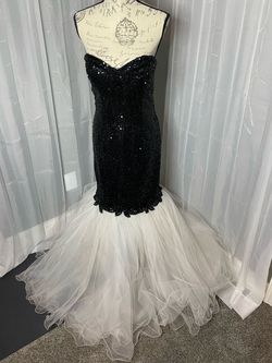 Sherri Hill Black Size 4 Sequin 50 Off Mermaid Dress on Queenly