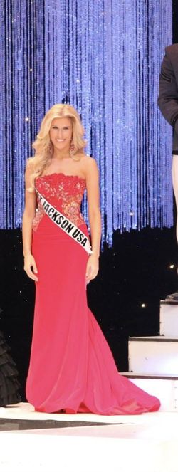 Sherri Hill Red Size 4 Pageant Black Tie Mermaid Dress on Queenly