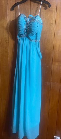 (Unknown) Blue Size 6 Military Floor Length Straight Dress on Queenly