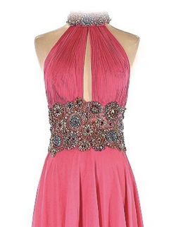 Sherri Hill Pink Size 4 Floor Length Embroidery A-line Dress on Queenly