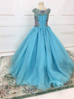 DFG Couture Blue Size 0 50 Off Cupcake Train Ball gown on Queenly