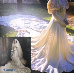 Tessie Fino White Size 2 Long Sleeve Wedding Silk Corset Ball gown on Queenly