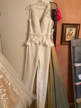Angela and Alison White Size 8 Bachelorette Bridal Shower Summer Jumpsuit Dress on Queenly