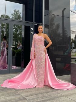 Fernando Wong Pink Size 2 Long Sleeve Tall Height Prom Mermaid Dress on Queenly