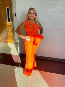 Jovani Orange Size 6 Office Jumpsuit Dress on Queenly