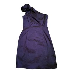 Jessica McClintock Purple Size 10 Midi One Shoulder Cocktail Dress on Queenly