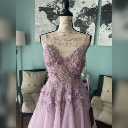 Mac Duggal Purple Size 0 Black Tie Plunge A-line Dress on Queenly