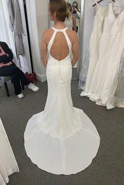 Grace Kent White Size 10 Wedding Halter Train Dress on Queenly