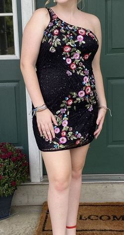 Primavera Black Size 10 Homecoming Sequin Fully Beaded Cocktail Dress on Queenly