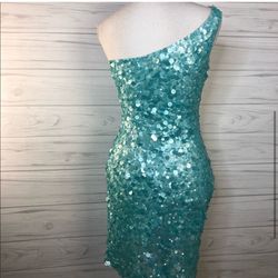 Scala Blue Size 0 Sequined Jewelled Cocktail Dress on Queenly