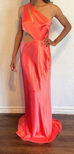 ABS Orange Size 10 Coral Midi Mermaid Dress on Queenly