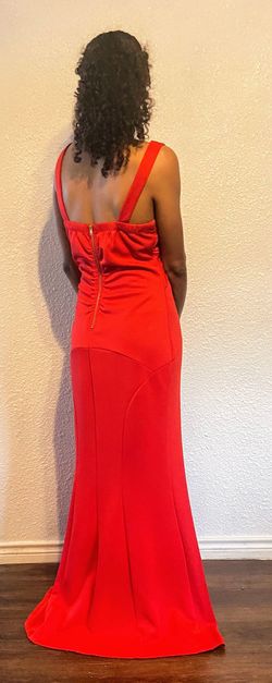 Emerald Sundae Red Size 12 A-line Floor Length Side slit Dress on Queenly